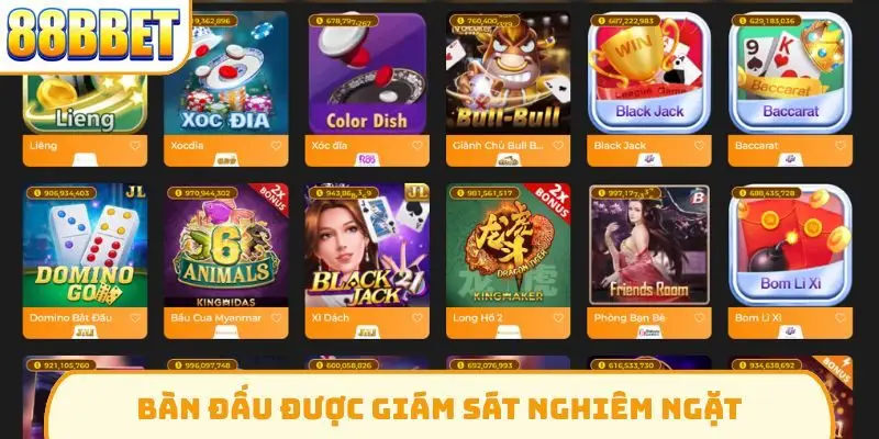 Bàn đấu được giám sát nghiêm ngặt
