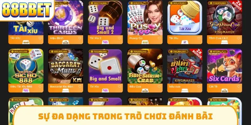 Sự đa dạng trong trò chơi đánh bài dân gian